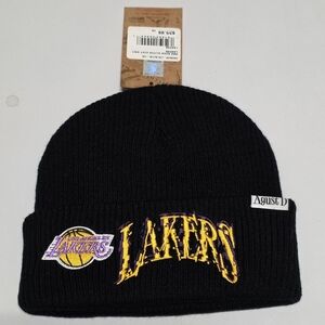 Mitchell & Ness Men's Los Angeles Lakers Black SUGA x NBA Glitch Cuffed Knit Hat